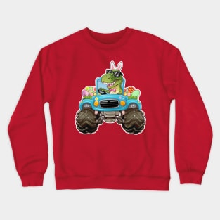 Easter Monster Truck - funny dinsoaur trucker Crewneck Sweatshirt